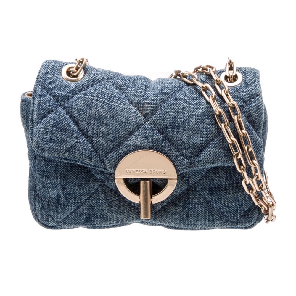 VANESSA BRUNO Small denim Moon crossbody bag
